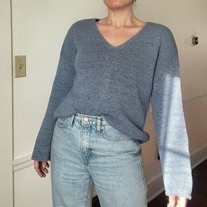 Philosophy Blue/periwinkle v-neck sweater, size XL